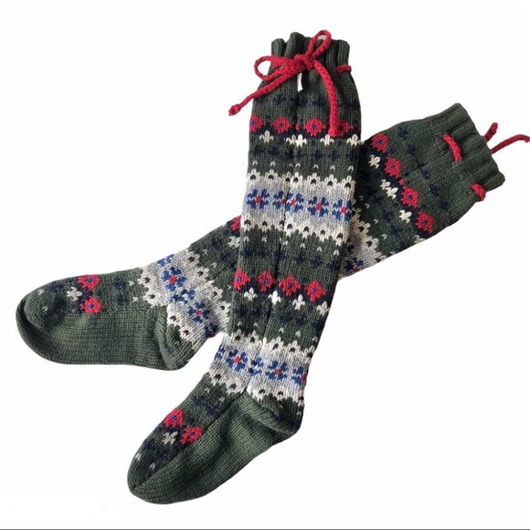 Abercrombie & Fitch Fairisle Knitted Christmas Socks Stockings - Picture 1 of 8